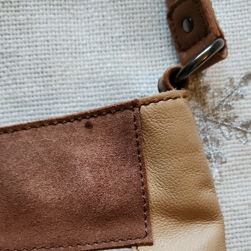The Sak Multicolor Patchwork Leather Suede Shoulder Bag. - Picture 14 of 15